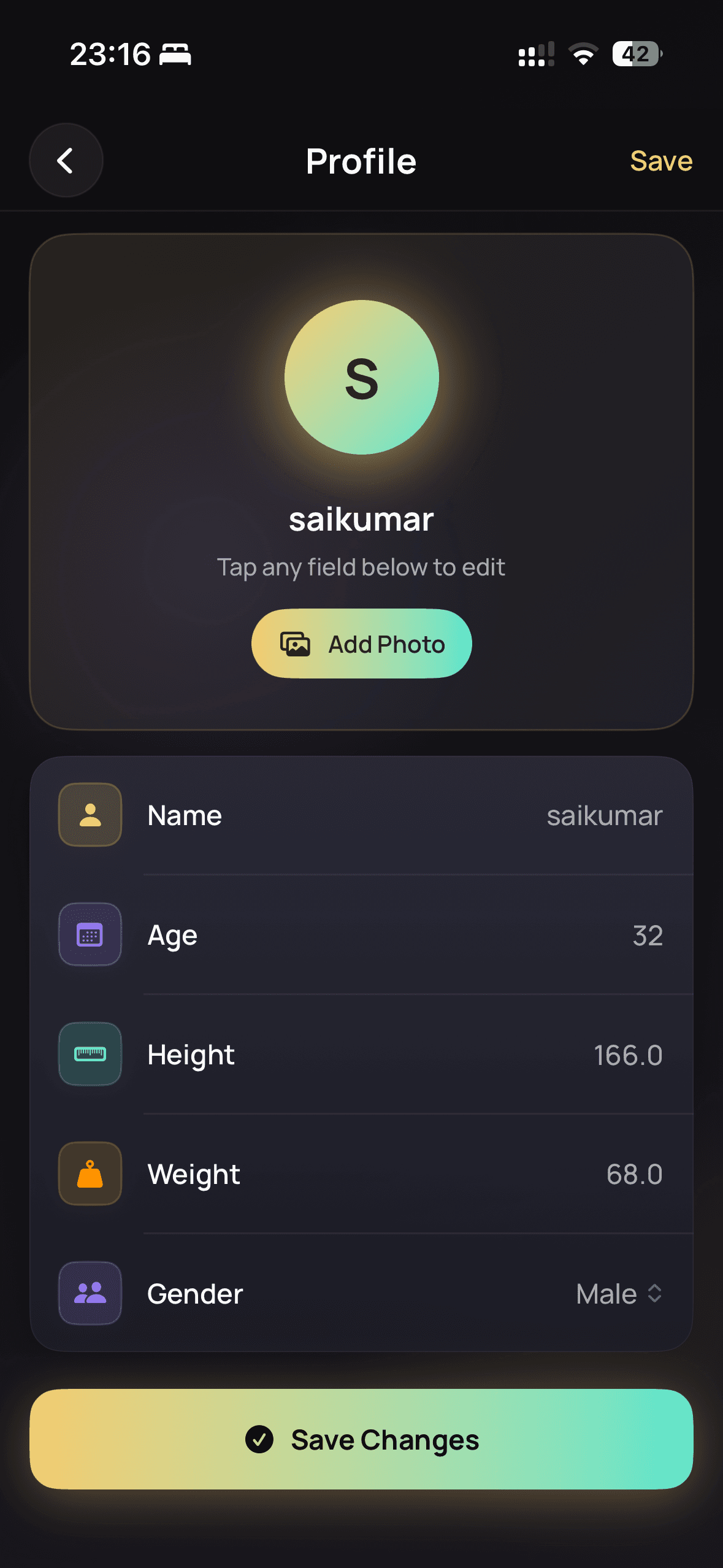 WorkItOut Profile screenshot